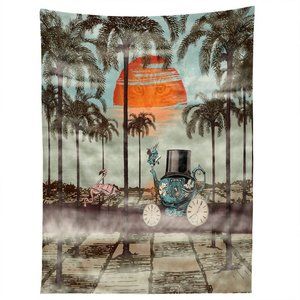 Steampunk Alice Goes To California Duvet Cover - Cream / King / Duvet Cover Only